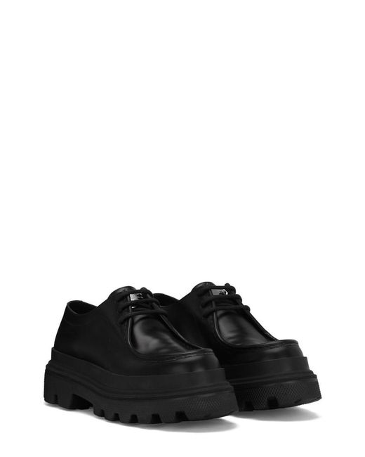 Dolce & Gabbana Black Lug-sole Derby Shoes for men