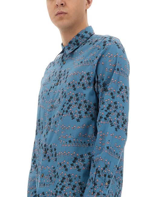 Paul Smith Blue Regular Fit Organic Cotton Shirts for men