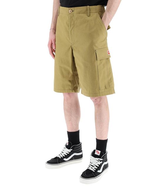 KENZO Green Cargo Shorts for men