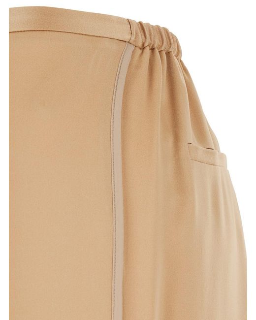 Forte Forte Natural Pants With Rear Elastic Waist And Wide Leg