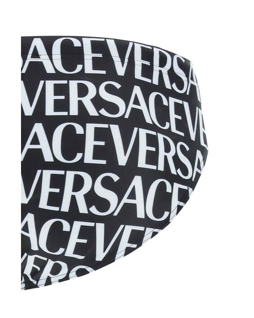 Versace Black Allover Swim Briefs for men