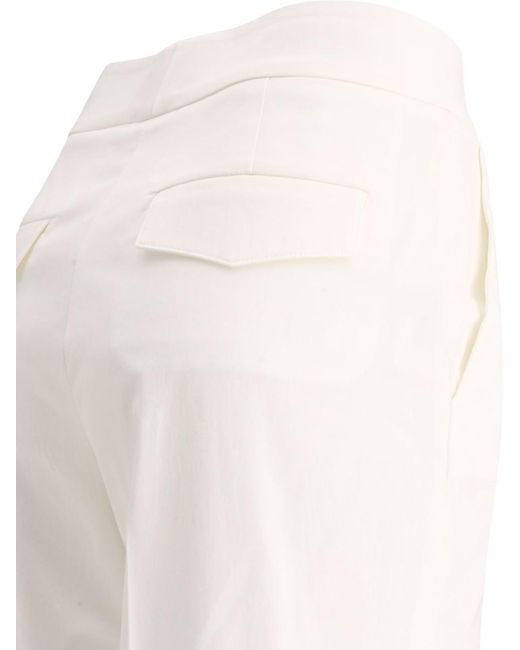 Peserico White Turned-up Trousers