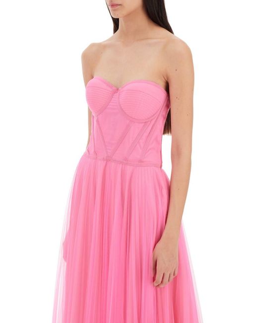 19:13 Dresscode Pink 1913 Dresscode Long Tulle Bustier Dress