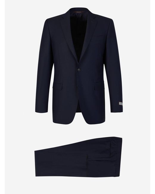 Canali Blue Milano Wool Suit for men