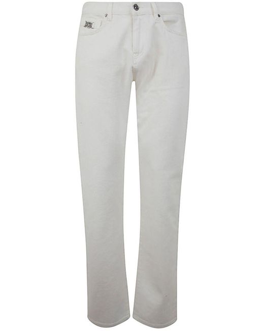 Versace Gray Non-stretch White Rinsed Denim Pant Clothing for men