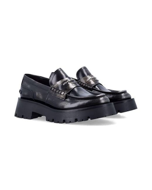 Alexander Wang Black Two-Tone Leather Loafers
