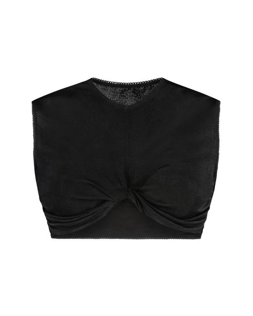 Anna October Black Technical Fabric Crop Top
