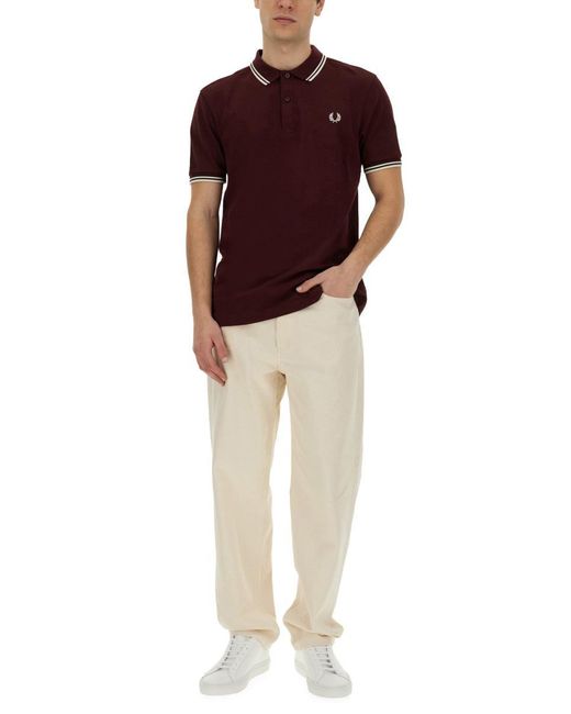 Fred Perry Red Polo With Logo for men