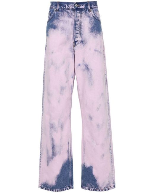 Dries Van Noten Purple Pine Straight Leg Jeans In Pink for men