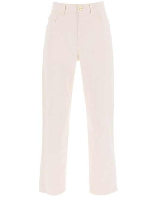 Brunello Cucinelli White Able Cotton Denim Jeans For Everyday Wear
