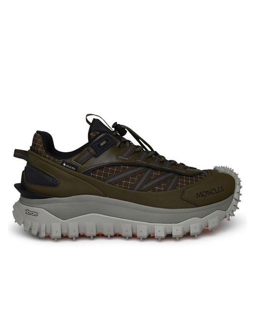 Moncler Black Trail Grip Sneakers In Green Polyamide for men