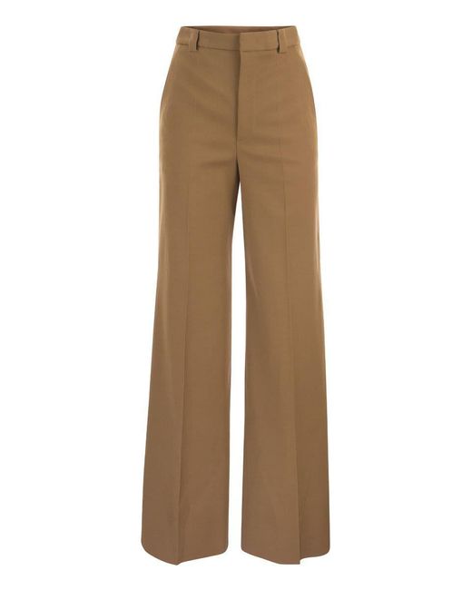 RED Valentino Natural Wide Trousers In Viscose And Wool
