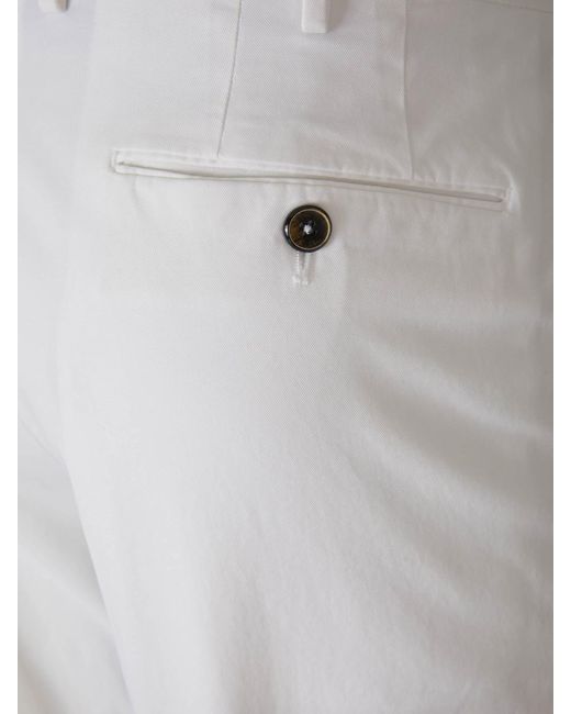 PT01 White Stretch Chino Trousers for men