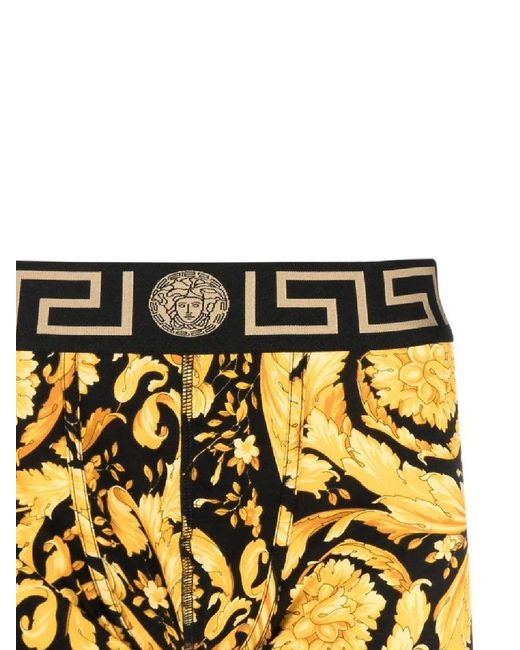 Versace Yellow Barocco Stretch-cotton Boxers for men