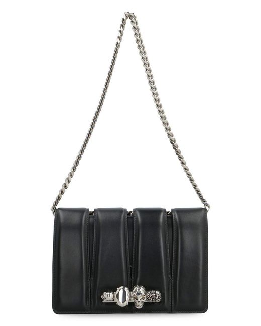 Alexander McQueen Black The Slash Leather Shoulder Bag