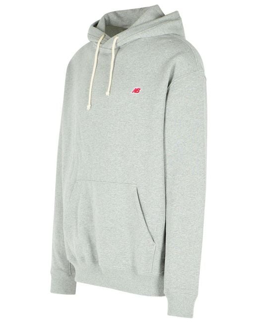 New Balance Gray Cotton Sweatshirt for men