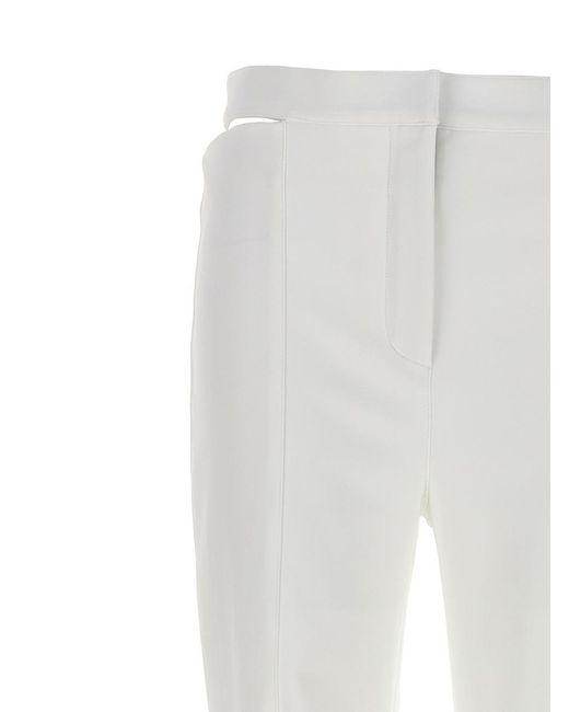 Mugler White Cut-out Pants