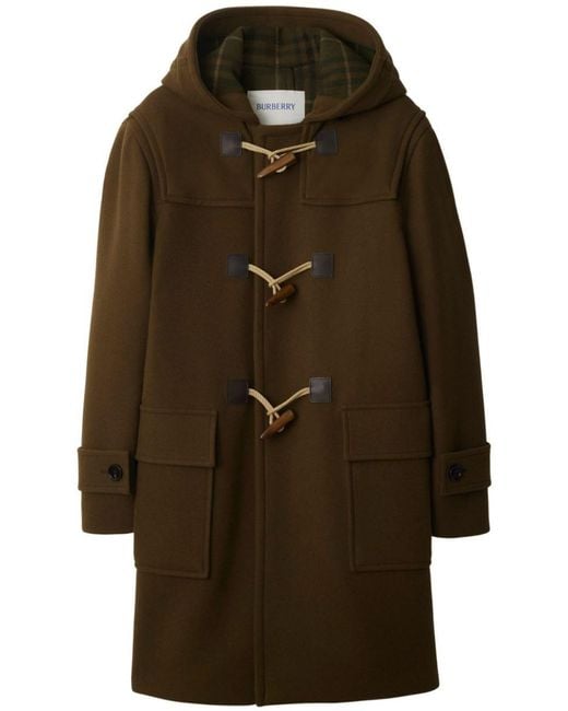 Burberry Brown Toggle-Fastening Duffle Coat for men