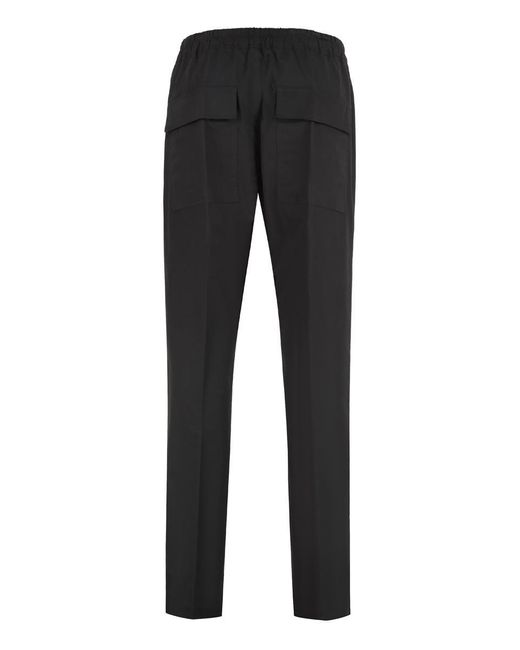 Rick Owens Black Cotton Trousers for men