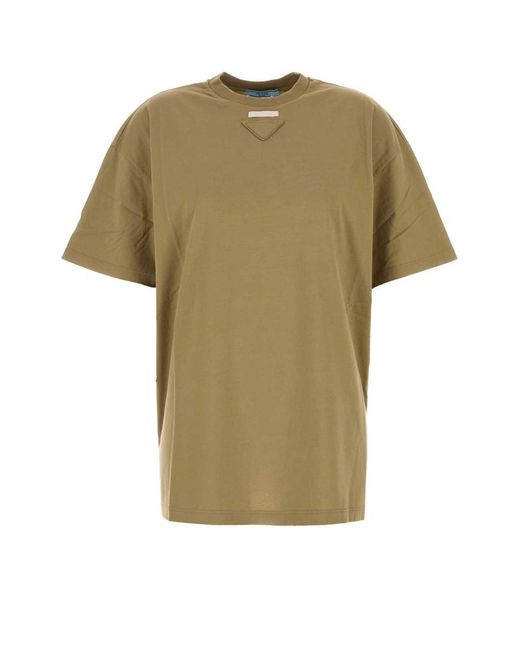 Prada Green Crewneck Cotton T-Shirt
