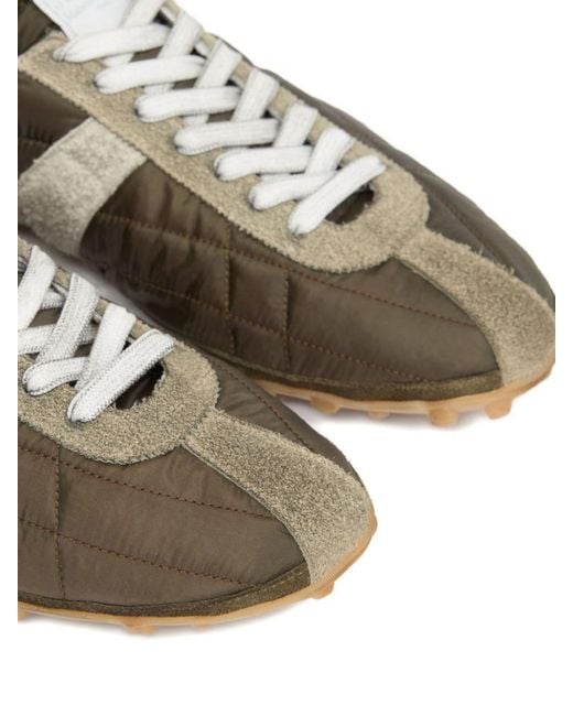 Maison Margiela Green Sprinters Low Leather Sneakers for men