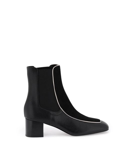 Totême  Black Smooth And Suede Leather Ankle Boots