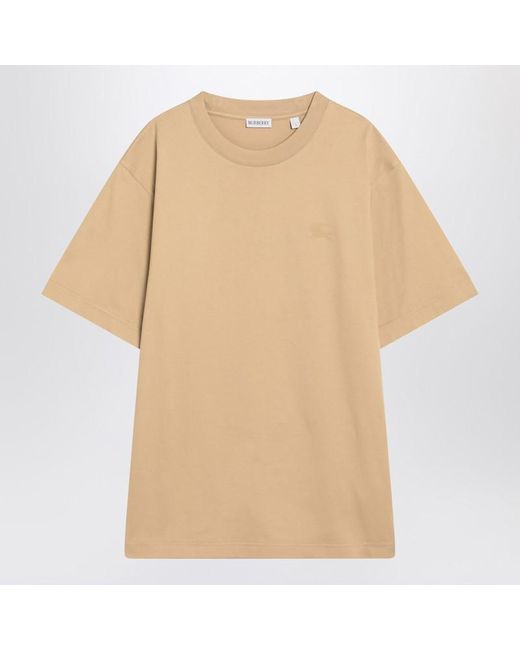 Burberry Natural Short-Sleeved T-Shirt With Ekd Print for men