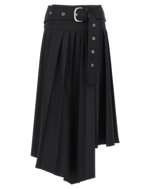 Off-White c/o Virgil Abloh Black Tech Drill Pleated Asymmetric Skirt