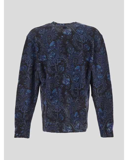 Etro Blue Printed Knit for men