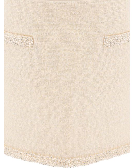 Self-Portrait Natural Elegant Mini Skirt For