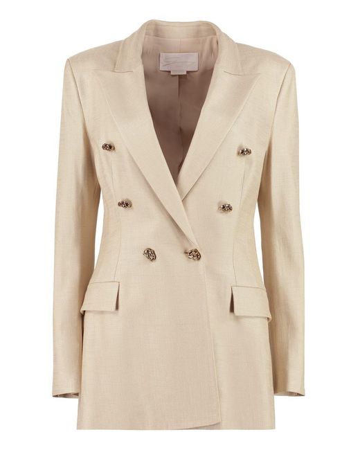 Genny Natural Stretch Double-breasted Blazer
