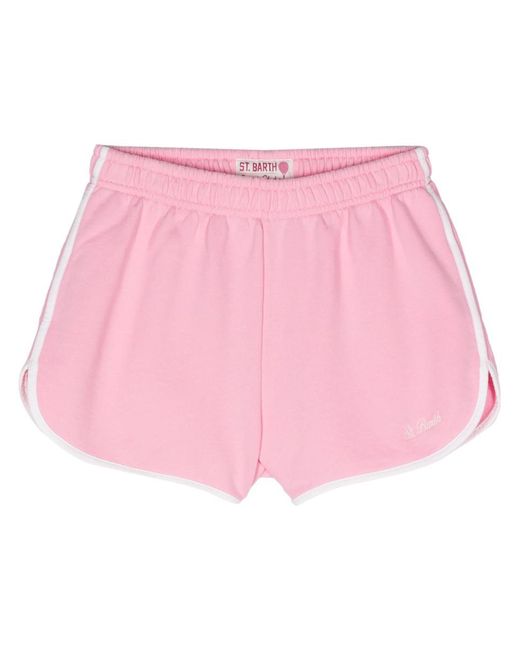 Saint Barth Pink Francine Logo-Embroidered Shorts