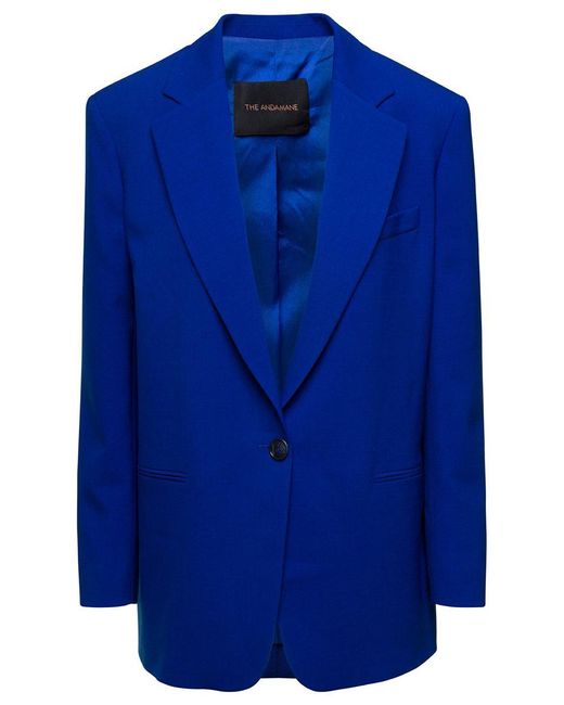 ANDAMANE Blue 'Guia' Oversized Electric Single-Breasted Jacket