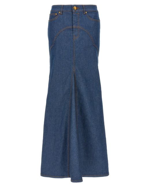 Zimmermann Blue Maxi Denim Skirt