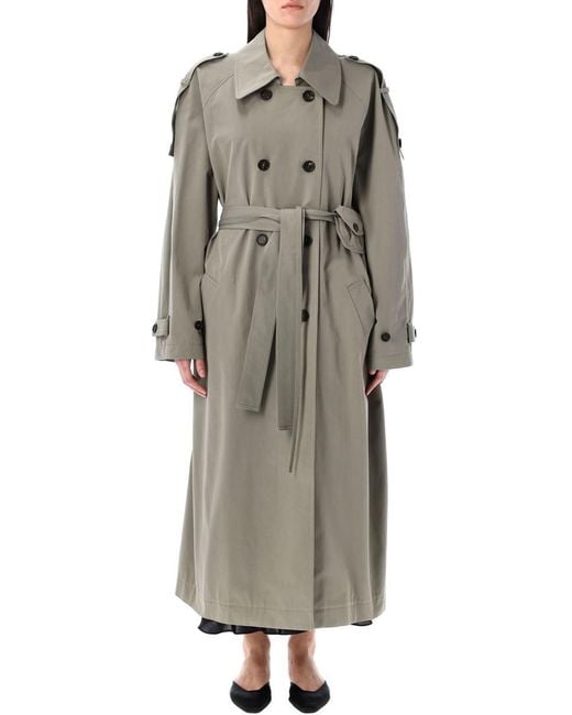 Low Classic Gray Belt Bag Trench Coat