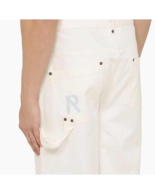 Represent Natural Cream Cotton Trousers for men