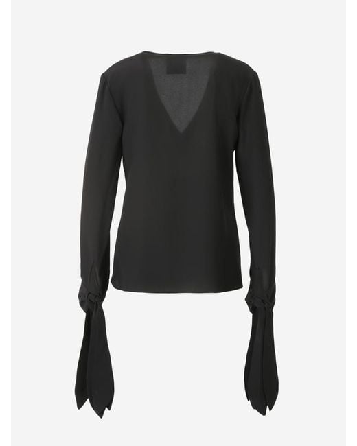 Givenchy Black Silk Knot Blouse