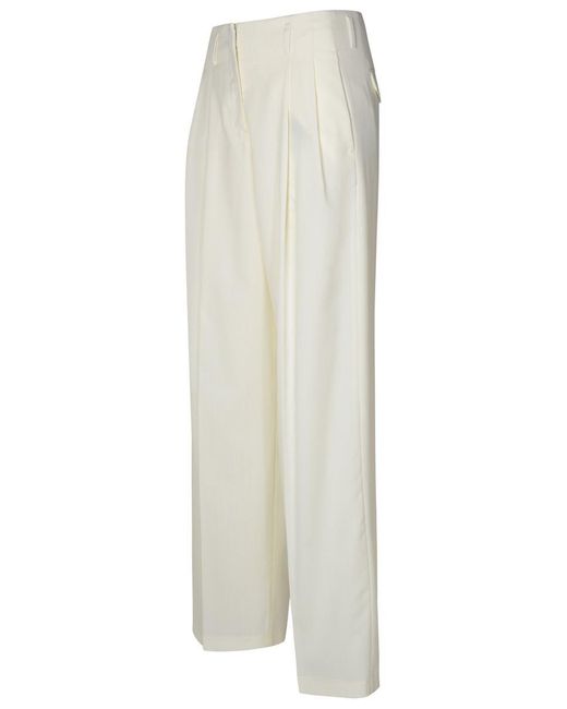 Golden Goose Deluxe Brand White Virgin Wool Blend Trousers