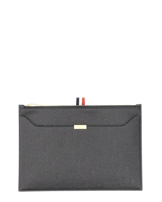 Thom Browne Gray Leather Briefcase