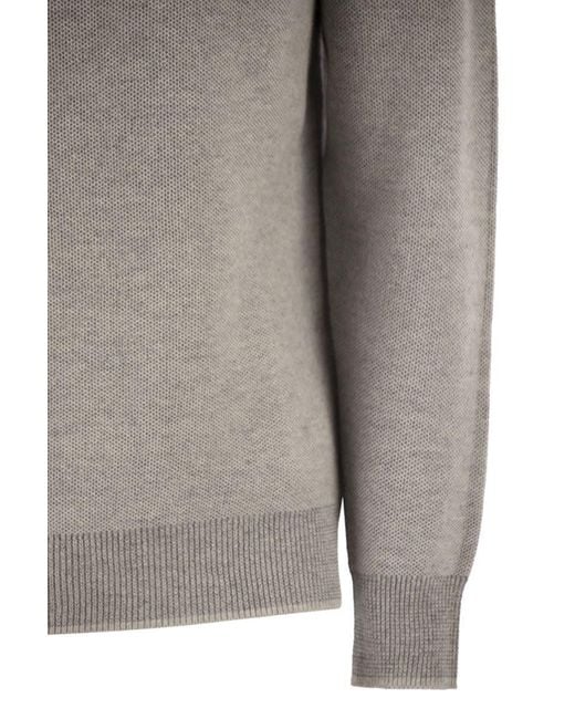 Peserico Gray Wool And Cashmere Jumper for men
