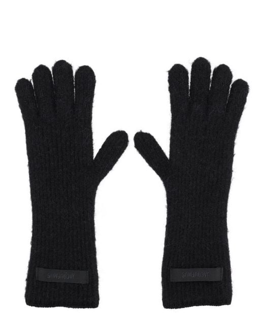 Jacquemus Black Gloves With Logo