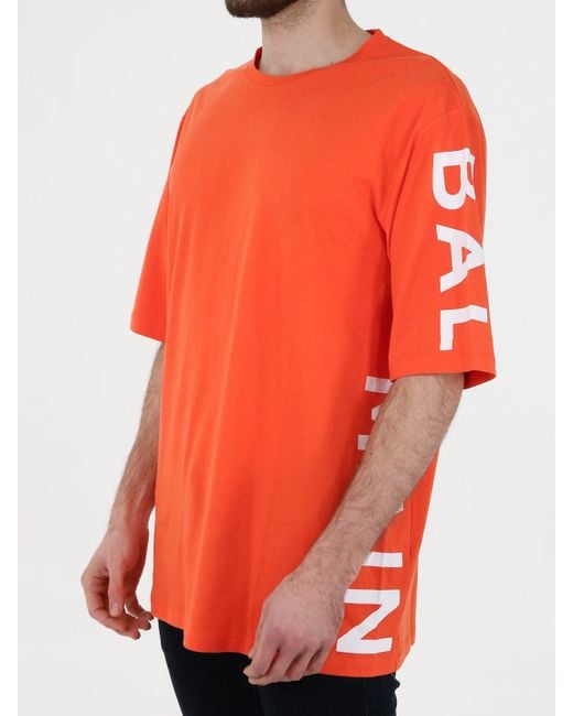 Balmain Cotton Oversized Orange T-shirt 