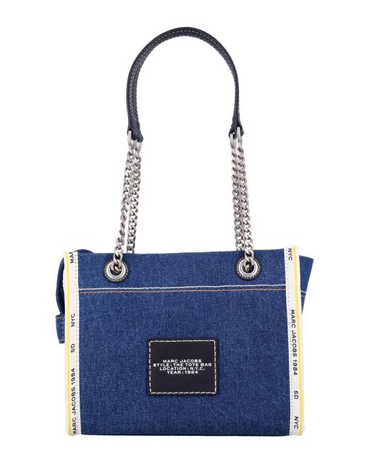 Marc Jacobs Blue The Denim Chain Small Tote Bag