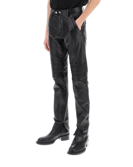 DSquared² Black Rider Leather Pants for men