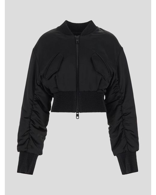 Dolce & Gabbana Black Short Duchesse Bomber Jacket