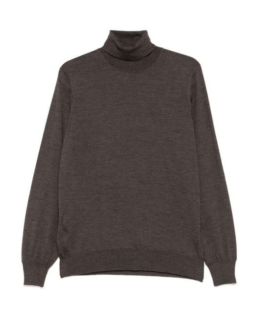 Brunello Cucinelli Gray Wool Blend Turtleneck Sweater for men