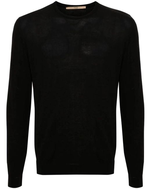 Roberto Collina Black Long Sleeves Crew Neck Sweater for men