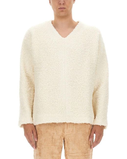 Séfr White V-Neck Sweater for men