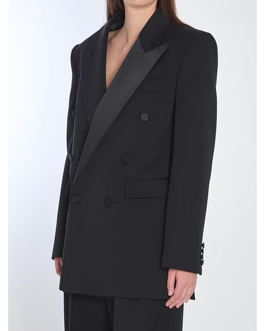 Saint Laurent Black Double-breasted Tuxedo Jacket