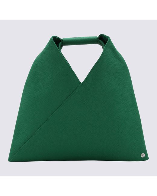 MM6 by Maison Martin Margiela Green Leather Tote Bag | Lyst